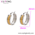 E-586 xuping fashion design simple strass boucles d&#39;oreilles créoles Hoop pour les femmes